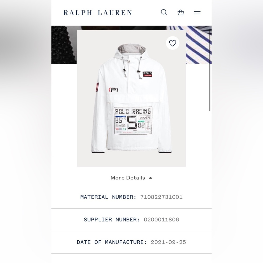 Polo Ralph Lauren Jacket (size/L) Men's Water-Repellent Racing Jacket/ NEW - Picture 11 of 16
